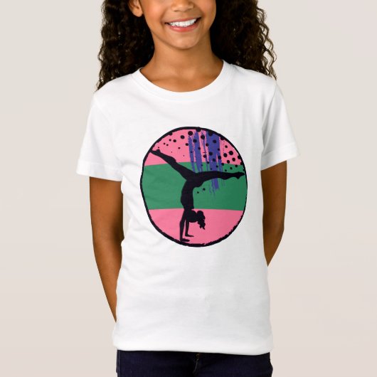 T-Shirt Gymnaste d'art Abstrait rose (Devant)