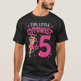 T-shirt Gymnaste de 5 ans 5e anniversaire Tumbling Gymnast
