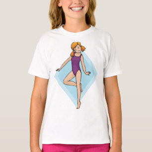 T-shirt Gymnaste Féminine en Justaucorps Violet