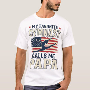 T-shirt Gymnaste préféré m'appelle Papa Patriotique Vintag