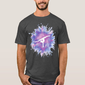 T-shirt Gymnaste Rainbow Explosion rose bleu