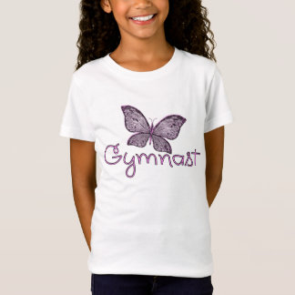 T-Shirt Gymnaste rose mignon de papillon
