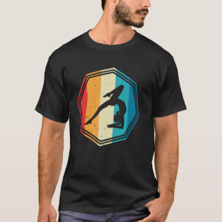 T-shirt Gymnaste Silhouette Rétro Coucher de Soleil Gymnas