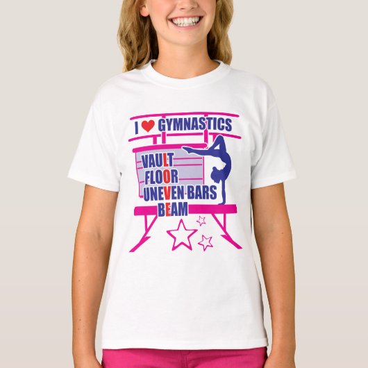 T-shirt Gymnaste's - I Love Gymnastique (Devant)