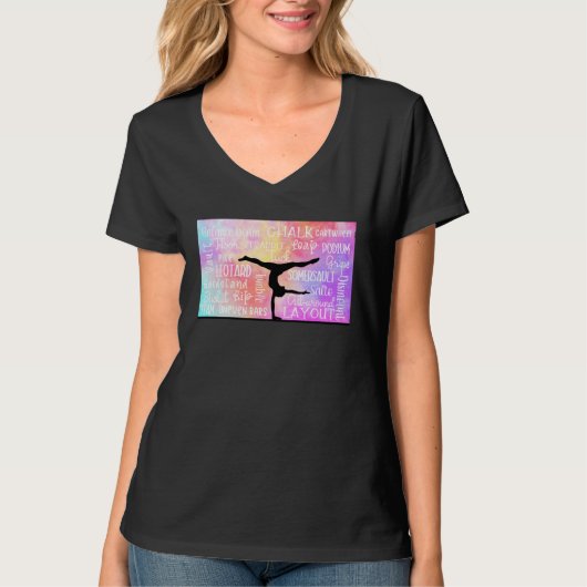 T-shirt Gymnastics Words Ombre (Devant)