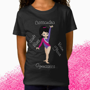 T-Shirt Gymnastique Cheveux noirs, Yeux Bleus, Léotard Vio