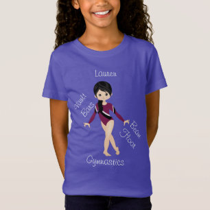 T-Shirt Gymnastique Cheveux noirs, Yeux Brown, Leo Bourgog