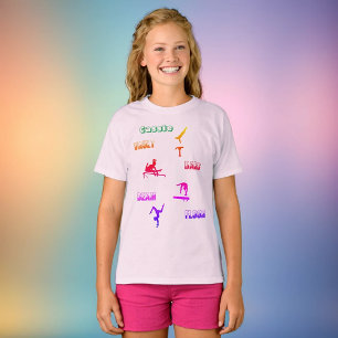 T-shirt gymnastique - coffre-fort, bars, poutre, p