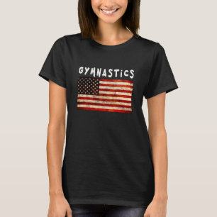 T-shirt Gymnastique Grunge Américain Drapeau USA