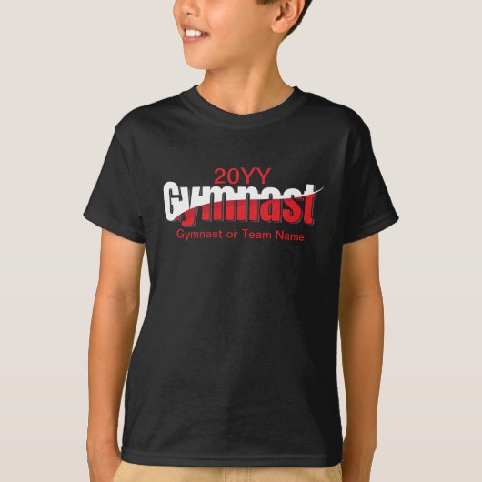 T-shirt Gymnastique - Gymnaste Abstrait Word Art Swish (Devant)
