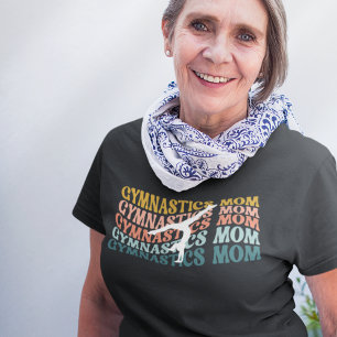 T-shirt Gymnastique Maman Poignée Retro Wave Typographie