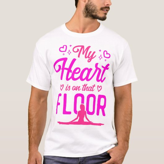 T-shirt Gymnastique Mon Coeur Est Sur Ce Sol Maman (Devant)
