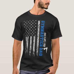 T-shirt Gymnastique Papa USA Drapeau Fête des Pères Elle F