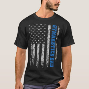 T-shirt Gymnastique Papa USA Drapeau Père Fête Gymnaste Pa