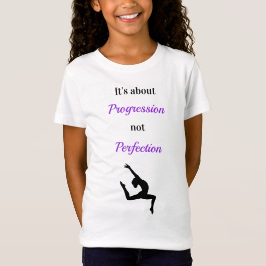 T-Shirt Gymnastique Progression pas Perfection Inspiration (Devant)