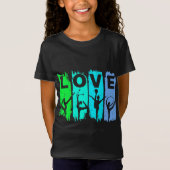 T-Shirt Gymnastique rythmique Amour en Vert et Aqua T-Shir (Devant)
