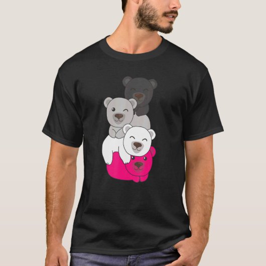 T-shirt Gynephilia Drapeau Fierté Pile Lgbtq Ours mignon G (Devant)