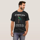 T-shirt H524 Chemise, Écriture et Cheek vert Bite Conure C (Devant entier)