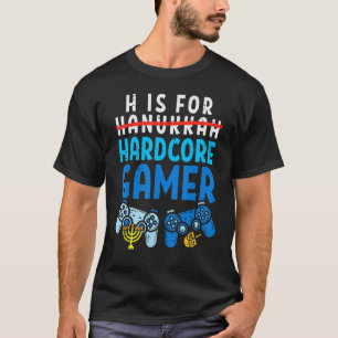 T-shirt H Est Pour Hanoukka Gamer Video Gaming Boys Men Gi