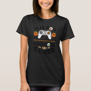 T-shirt H Est Pour Hardcore Gamer Halloween Jeux Vidéos Co