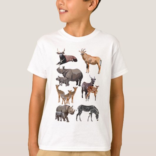 T-shirt H est pour Hoofstock Illustration Diverse Hoofed M (Devant)