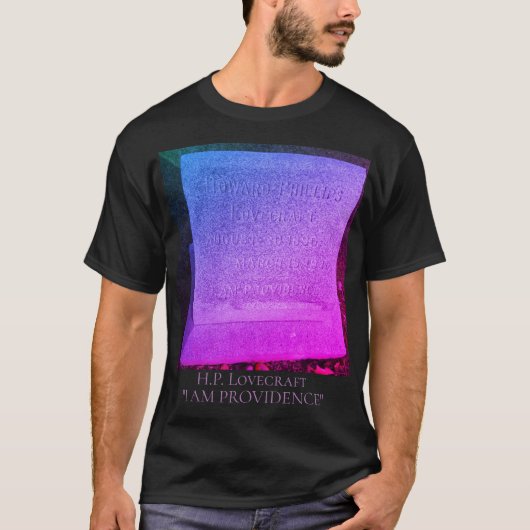 T-shirt H.P. Lovecraft 'I AM PROVIDENCE' Grave (Devant)