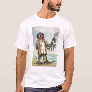 T-shirt Ha-Na-Tah-Muah indien de Mandan, chef de loup