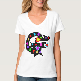 T-shirt HA" ★ Romantique Initiale "G" Femmes Nano V-Neck T