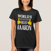 T-shirt Haakon Nom personnel Funny Prénom World's Best (Devant)