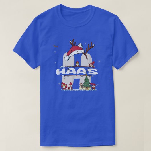 T-shirt Haas Christmas w Haas Nom pour les Noël drôles (Design devant)