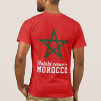 Habibi Venez Au Maroc Drapeau Rouge Vert Étoile