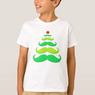 T-shirt Habillement d'arbre de Noël de moustache
