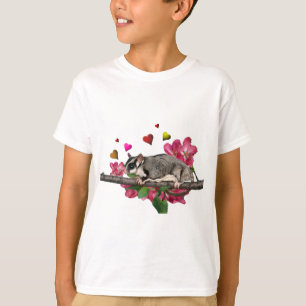 T-shirt Habillement de coeurs et de fleurs de planeur de