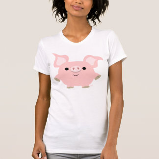 T-shirt Habillement de femmes de porc de bande dessinée de