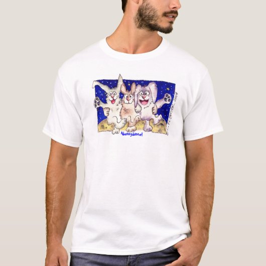 T-shirt Habillement mignon de lapins de lune de lapin de (Devant)
