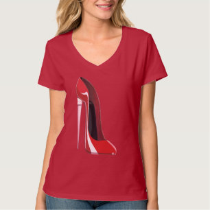 T-shirt Habillement stylet rouge d'art de chaussure de