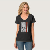 T-shirt Hache à lancer avec drapeau américain (Devant entier)