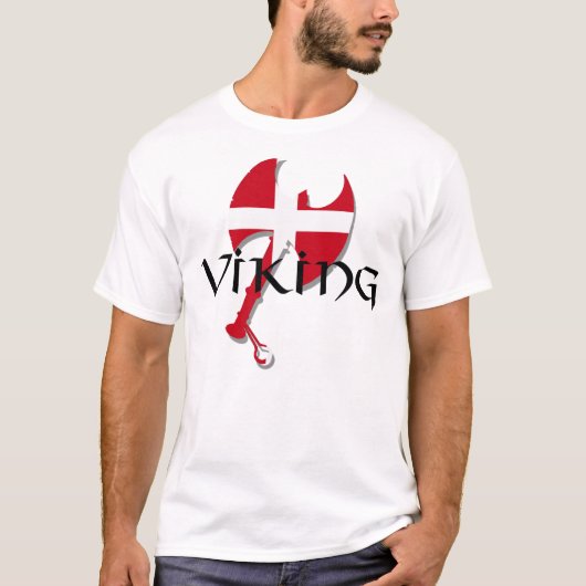 T-shirt Hache de drapeau de Viking Danemark du danois (Devant)