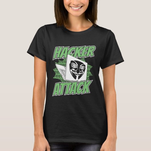 T-shirt Hacker Attack White Hat Black Hat Ethical Hacking  (Devant)