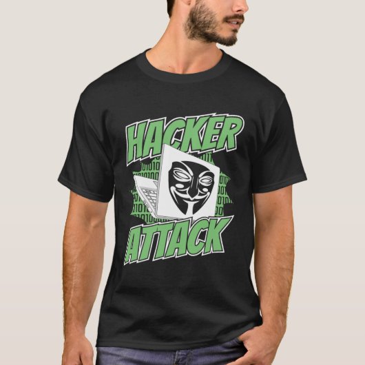 T-shirt Hacker Attack White Hat Black Hat Ethical Hacking  (Devant)