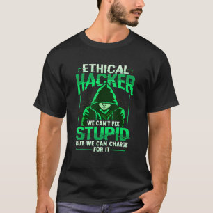 T-shirt Hacker blanc Casquette pirate informatique sécurit