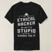 T-shirt Hacker blanc Casquette pirate informatique sécurit (Design devant)