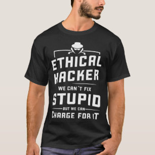 T-shirt Hacker blanc Casquette pirate informatique sécurit