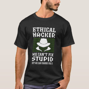 T-shirt Hacker blanc pirate expert en cybersécurité