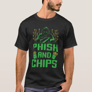 T-shirt Hacker Code Ordinateur Phish Et Chips Cybersécurit
