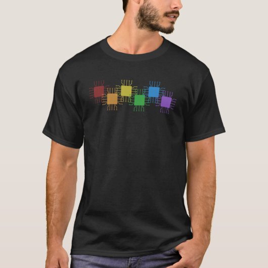 T-shirt Hacker LGBT Rainbow Black Casquette Ethique Hackin (Devant)