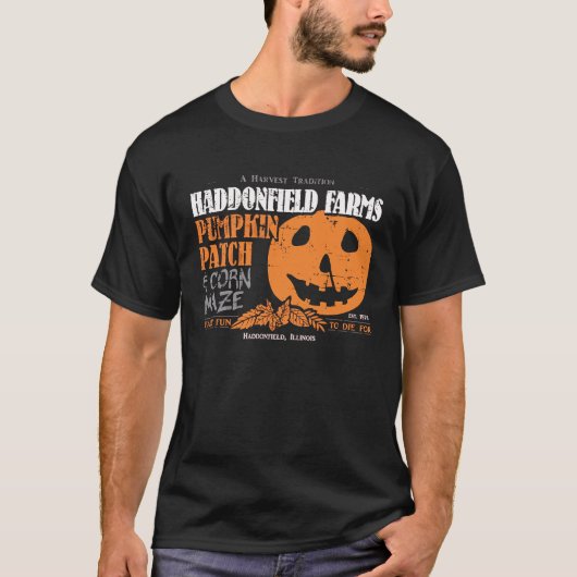 T-shirt Haddonfield Farms Pumpkin Patch Forever October (Devant)