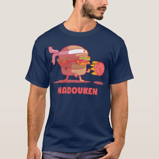 T-shirt Hadouken Burger Street Fightomato in Fast Food fun (Devant)