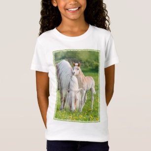 T-Shirt Haflinger Horses Cute Baby Foin Avec Maman Photo -