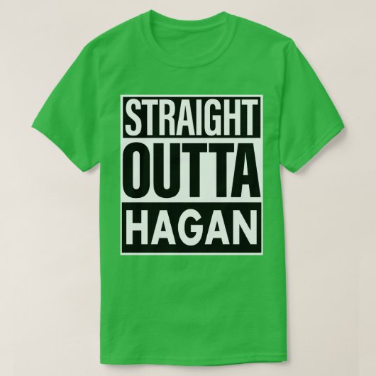 T-shirt Hagan Nom Straight Outta Hagan (Design devant)